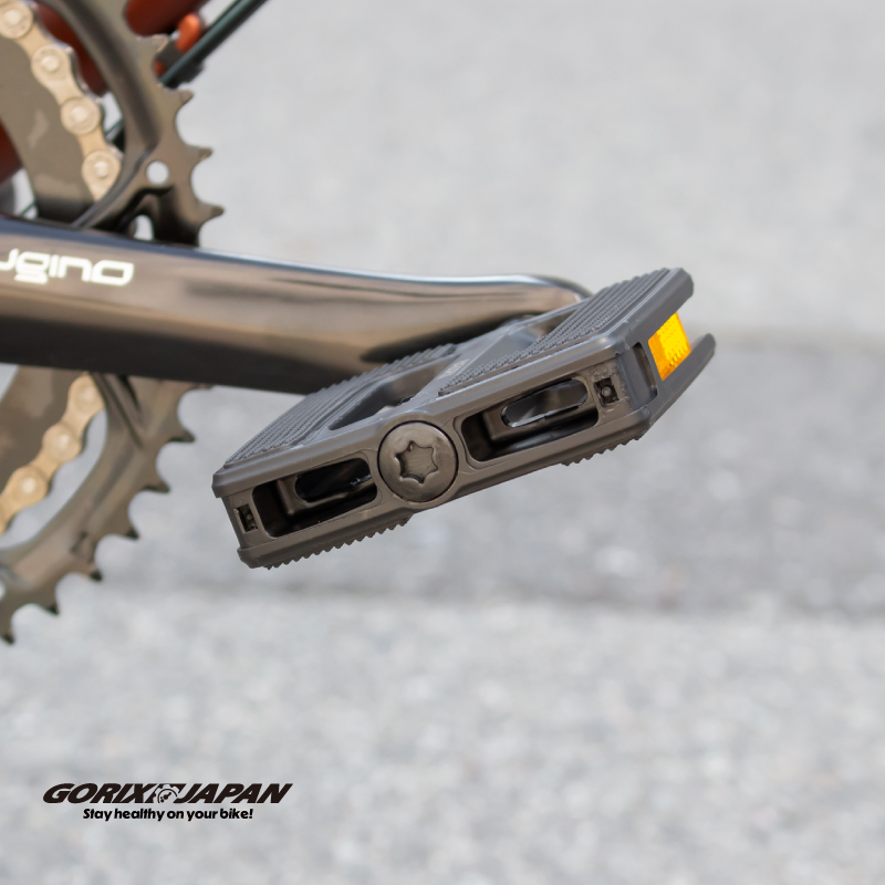 GORIX ペダル 自転車 フラット ノンスリップ クロスバイク 反射板 軽量