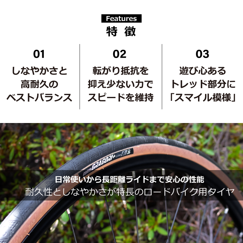 軽量タイヤ　700×25C　ヒルクライムに最適 GORIX[ゴリックス] 自転車タイヤ 700×25c ロードバイク 自転車