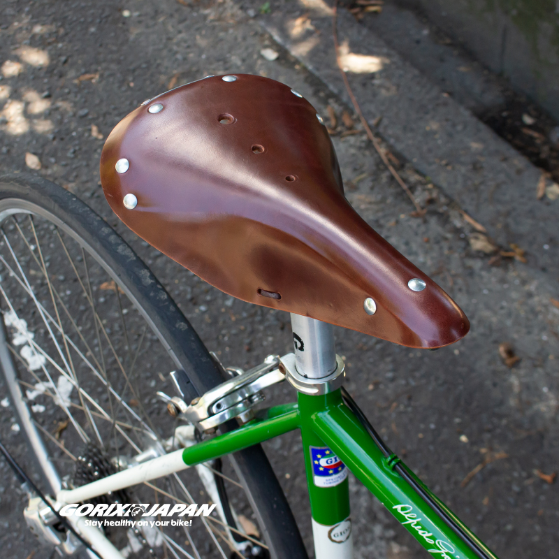 GORIX レザーサドル 本革 革サドル 自転車 牛革 ビンテージ