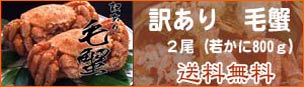 訳あり 毛蟹2尾