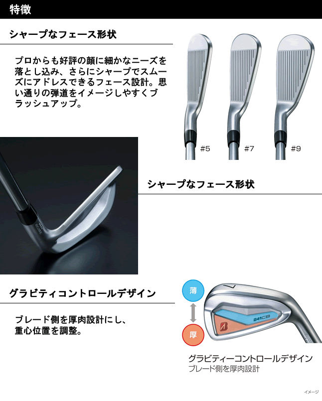 ブリヂストン ゴルフ 241CB アイアン6本セット(#5-9/PW) N.S.PRO