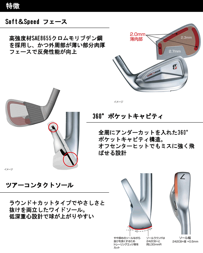 BRIDGESTONE GOLF ブリヂストン ゴルフ 258CBP アイアン6本セット(#5-9