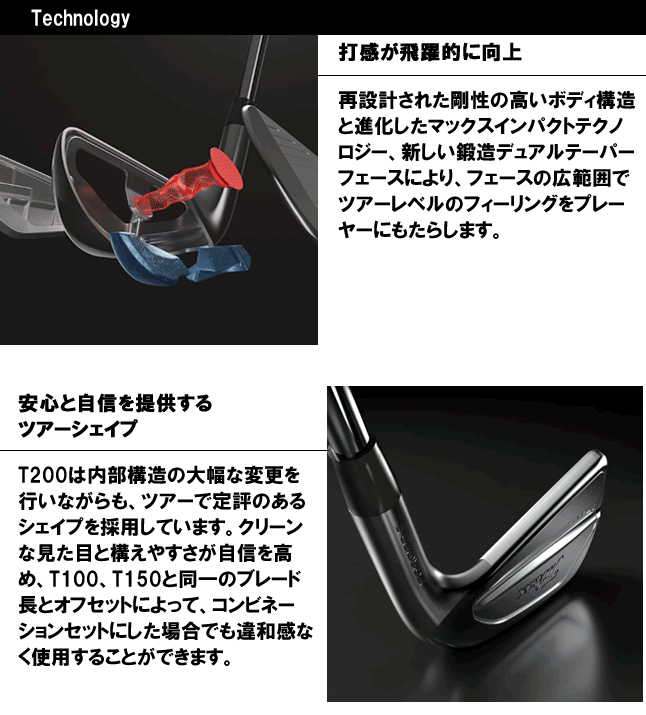 T-Series タイトリスト T200アイアン 6本セット(5-9番/P) NS. PRO 105T