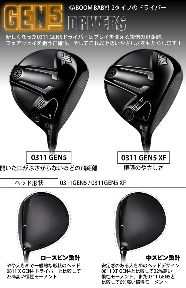 PXG GEN5 ドライバー 0311 0311XF テンセイ プロ オレンジ