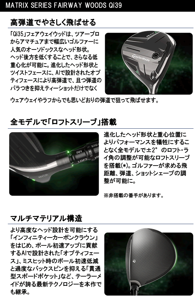 Qi35 テーラーメイド TaylorMade FAIRWAY WOOD フェアウェイウッド <br