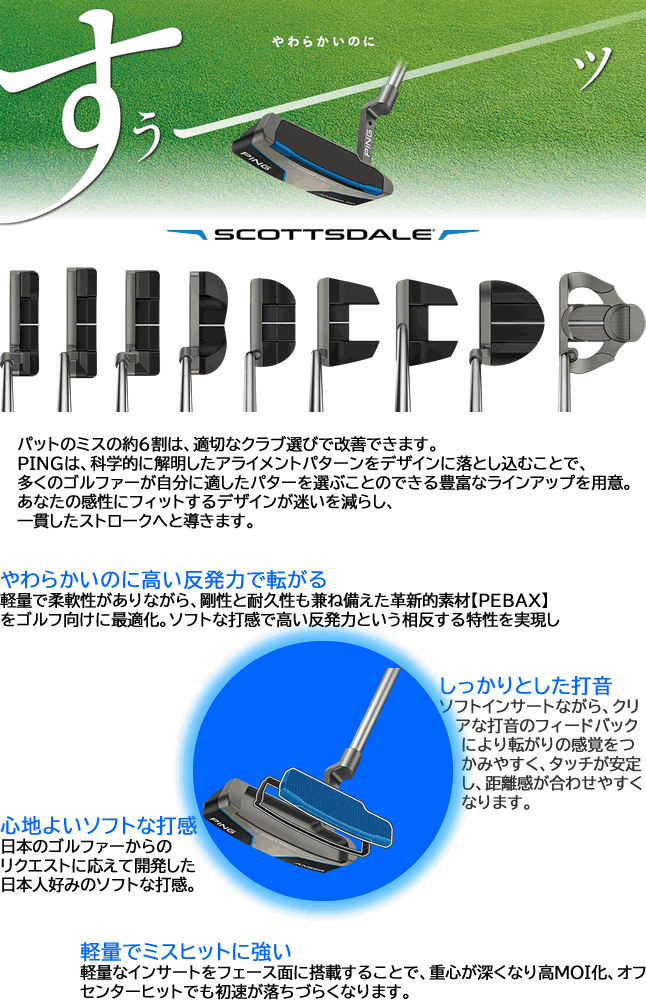 (超美品)PING スコッツデールANSER 2D アンサー2D 左利き用パター imgrc0112205776.jpg