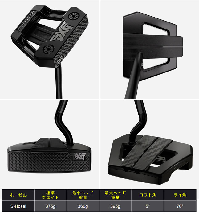 極美品‼️ PXG Allan Putter アラン パター ゼロトルク PXG ゼロトルク パター Allan アラン ダブルブラック M16