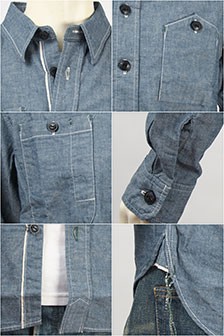 マナスタッシュ ヘンプ コットン チンストラップ シャンブレー シャツ XL MANASTASH HEMP CHAMBRAY SHIRT ワーク WORK キャンプ アウトドア protocol_ust4934001