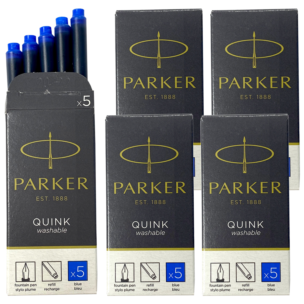 クリックポスト送料無料 パーカー PARKER 万年筆 カートリッジ インク 5箱セット(1箱 5本入り) クインク QUINK インク色:4色展開 リフィル レフィル 日本正規品 | PARKER | 02