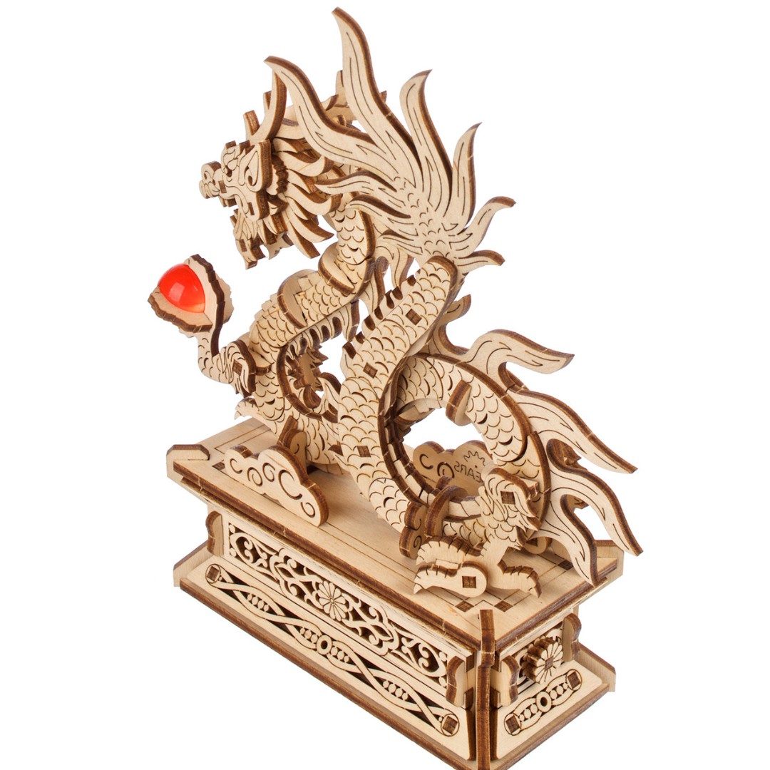 ★値下げ★木製ドラゴン彫刻 木製 キットウッドドラゴン Wood Dragon 工作 UGEARS カーゴトラック