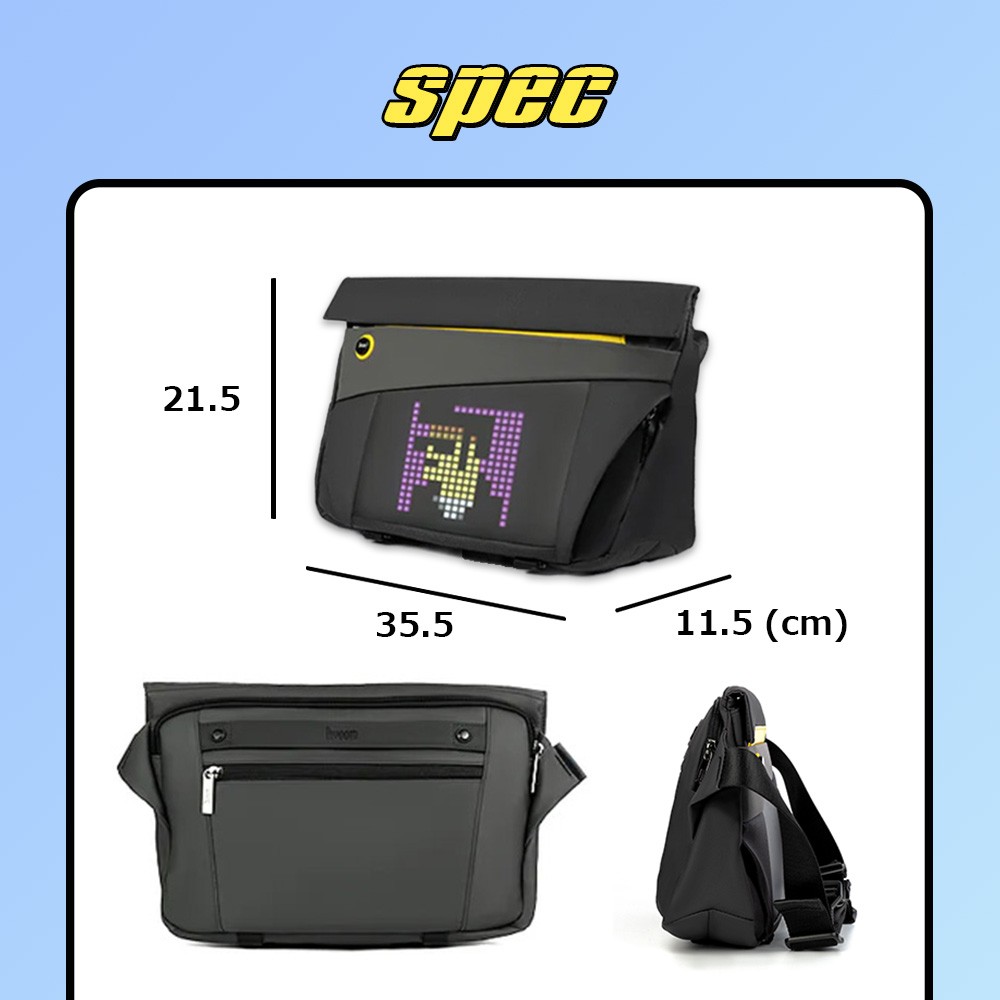 Divoom Pixoo Sling Bag-V ピクセルアートショルダーバッグ 斜め