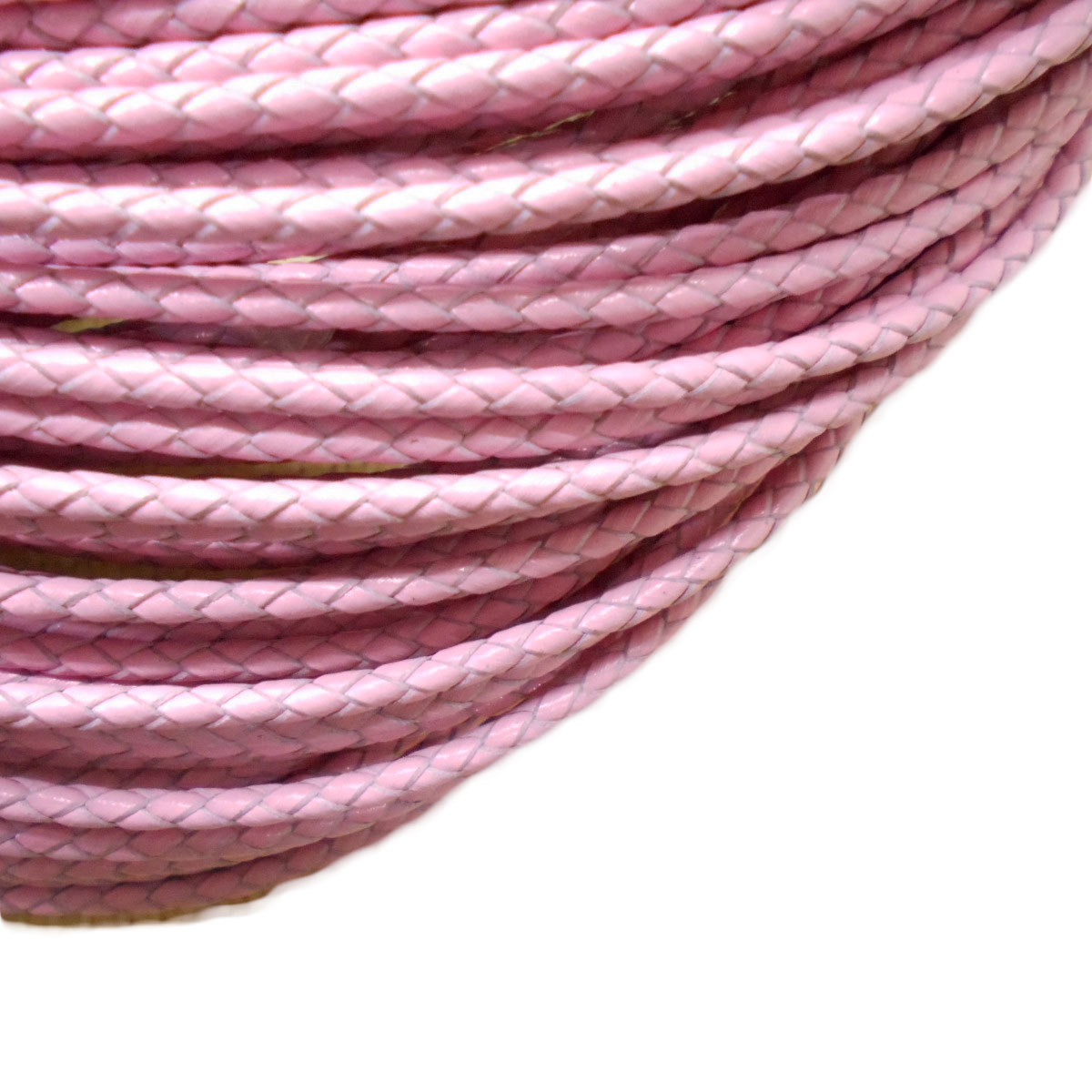 レザークラフト・革販売のニシカワレザー 3ヤード 6mm 編み込みレザーコード ラウンド折りたたみレザーストラップ ジュエリーメイキングブレスレット ビーズ 6mm YIQ