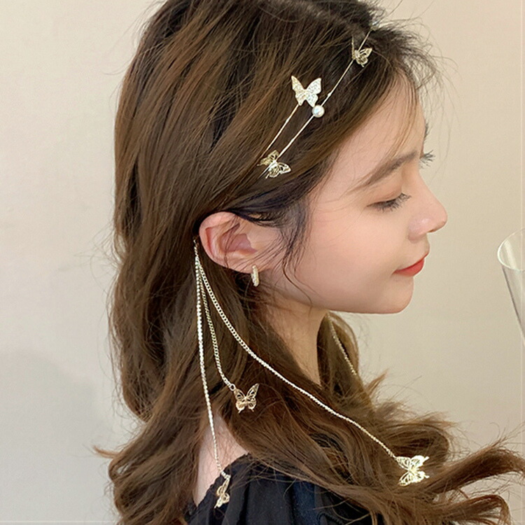 ポイントup中】カチューシャ ヘアアクセサリー ヘアアレンジ 蝶々