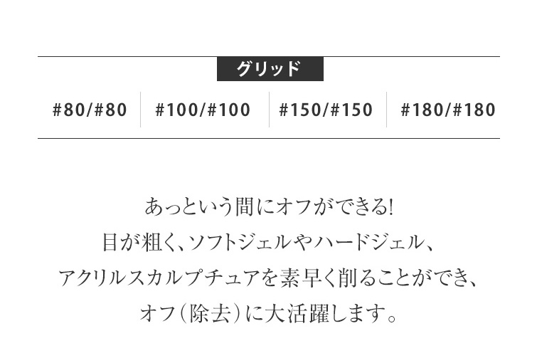 ジェルネイルの必需品グレースジェルダイヤモンドファイル#80/#80 #100/#100 #180/#180