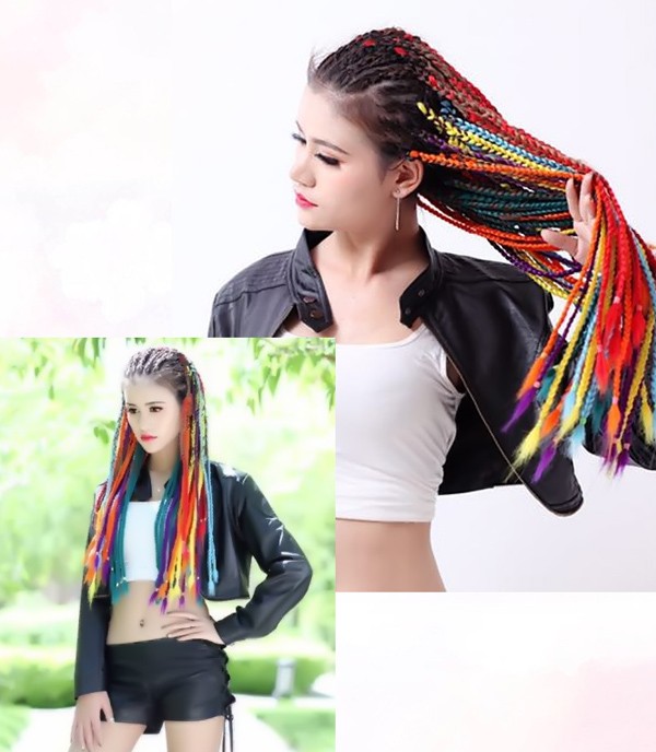編み込みエクステ 束毛　ヘアアクセサリー 楽天市場】三つ編み 編み込み 24本 メッシュ エクステ