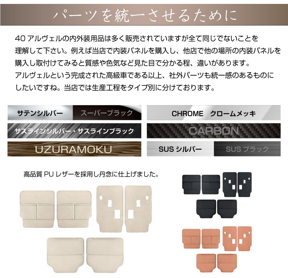 40系 アルファード ヴェルファイア シートバック スクラッチ