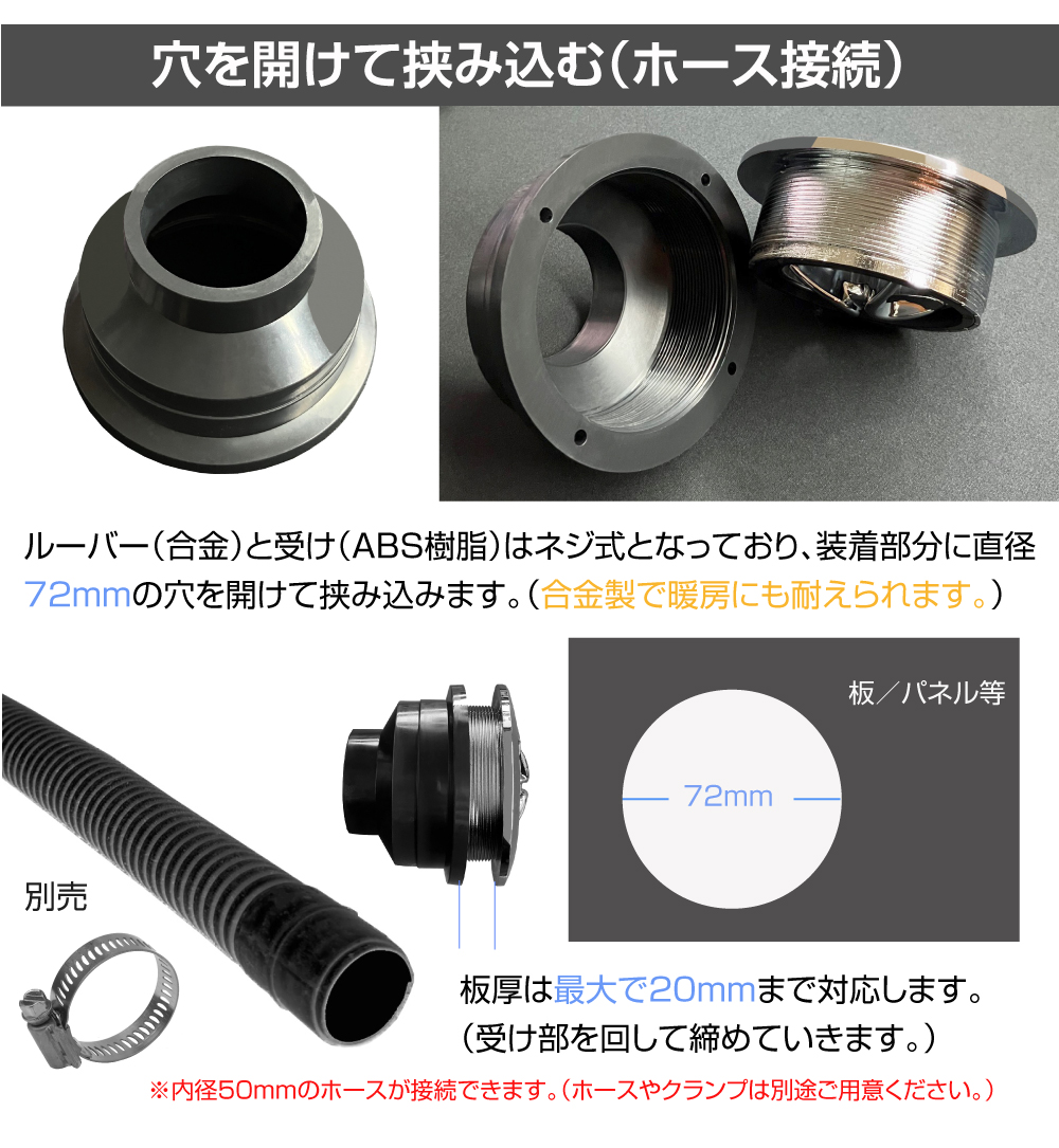 キャンピングカーパーツ ルーバー 直径95mm レトロ メッキエアコン