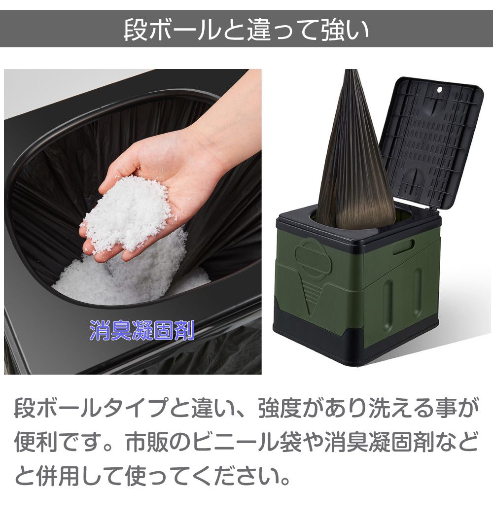 非常用 簡易 携帯 トイレ 折り畳み式ボックス簡易トイレ 全3カラー AWD
