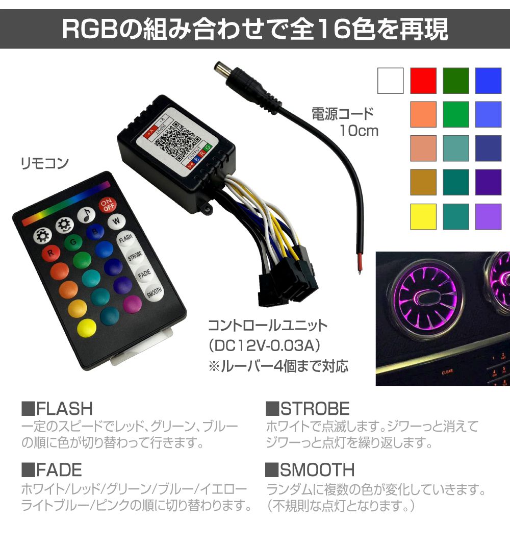 車 カスタム ルーバー エアコンルーバー 吹き出し口 オーバル LED