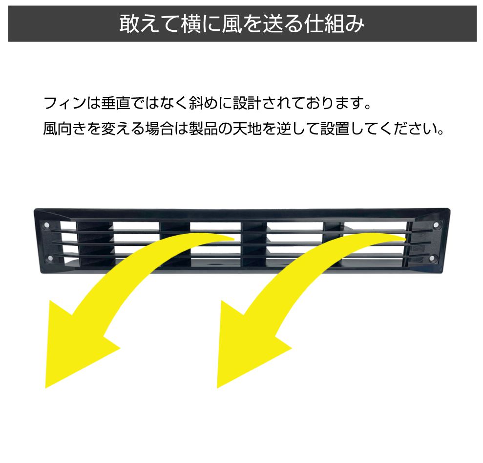 キャンピングカー 換気 ロングルーバー Bタイプ 450×70 1個入り 全2色
