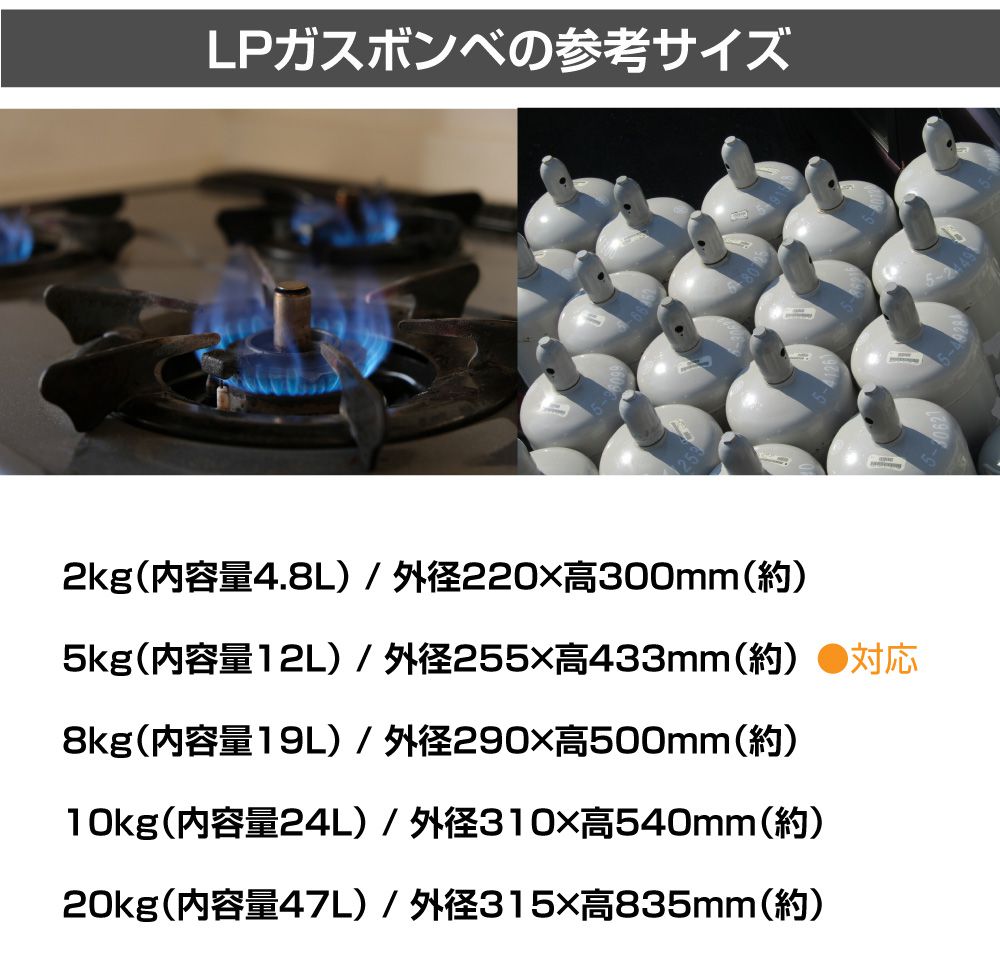 キャンピングカー パーツ プロパンボンベホルダー ABS樹脂製 5kgボンベ 