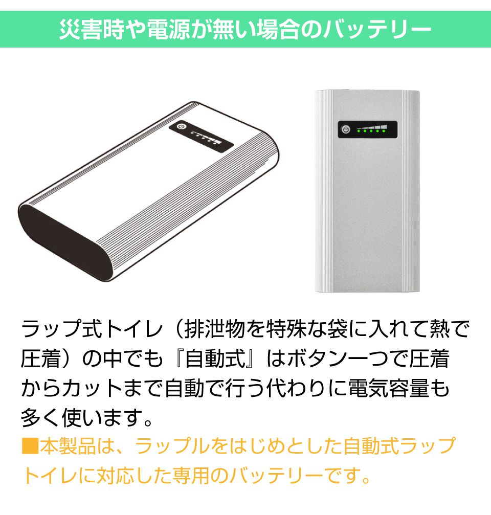 DC12V車載用簡易トイレ ラップル（Wrapull）用バッテリー BALPHB01JH