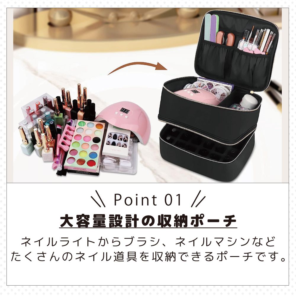 ネイルバッグ バニティバック ネイル用品収納ポーチ 全3カラー
