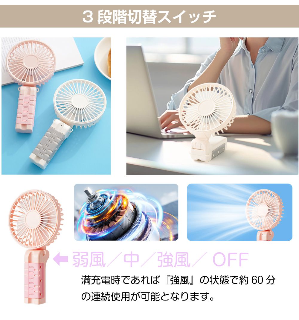 Ado ハンディファン 折り畳み傘 ハンディファン 日傘 日傘ファン 傘 USB充電式 多機能アンプレラファン