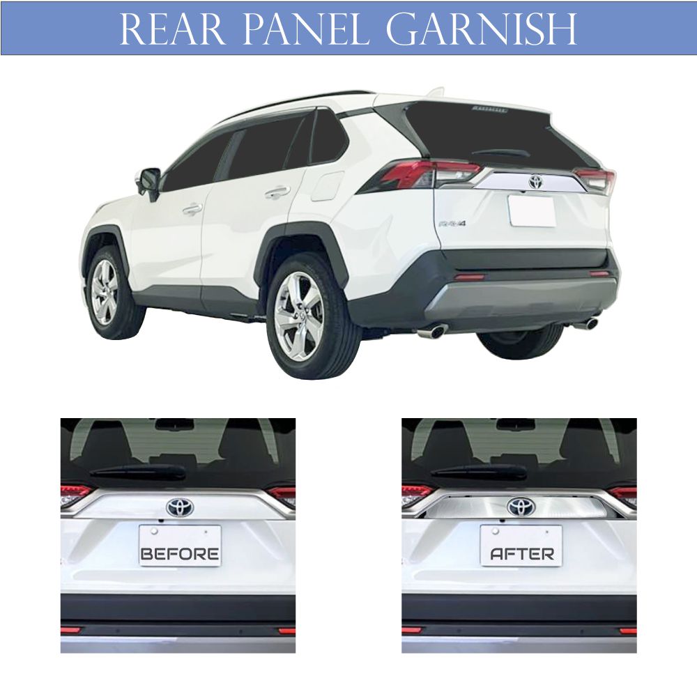 50系 RAV4 バックドアパネル クロームメッキ 1pc CC-RAV4-EXC