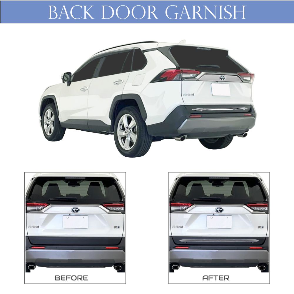 50系 RAV4 バックドアガーニッシュ クロームメッキ 1pc CC-RAV4-EXC