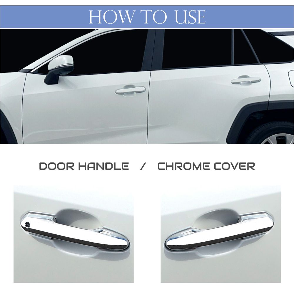 50系 RAV4 ドアハンドルカバー クロームメッキ 4pcs CC-RAV4-EXC-S02