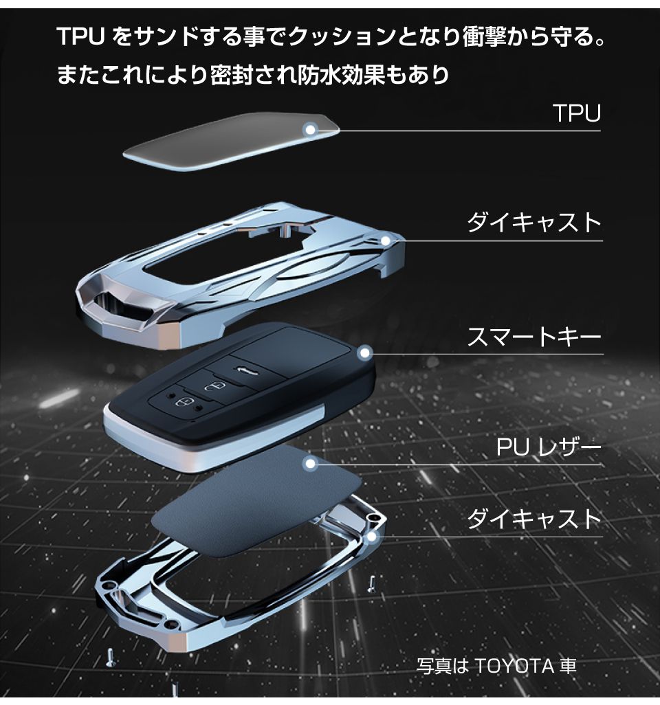 ホンダ HONDA ダイキャスト スマートキーカバー SKCタイプ 全2色 CZ