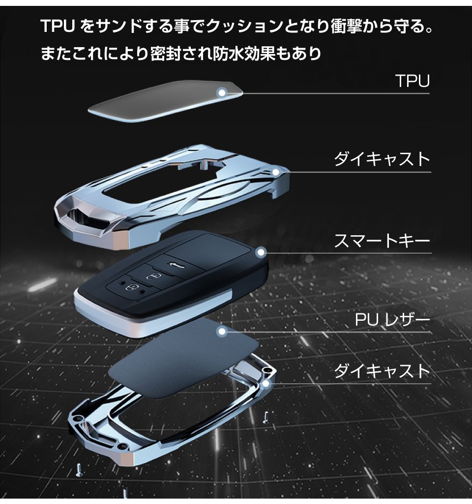 トヨタ TOYOTA ダイキャスト スマートキーカバー SKCタイプ 全2
