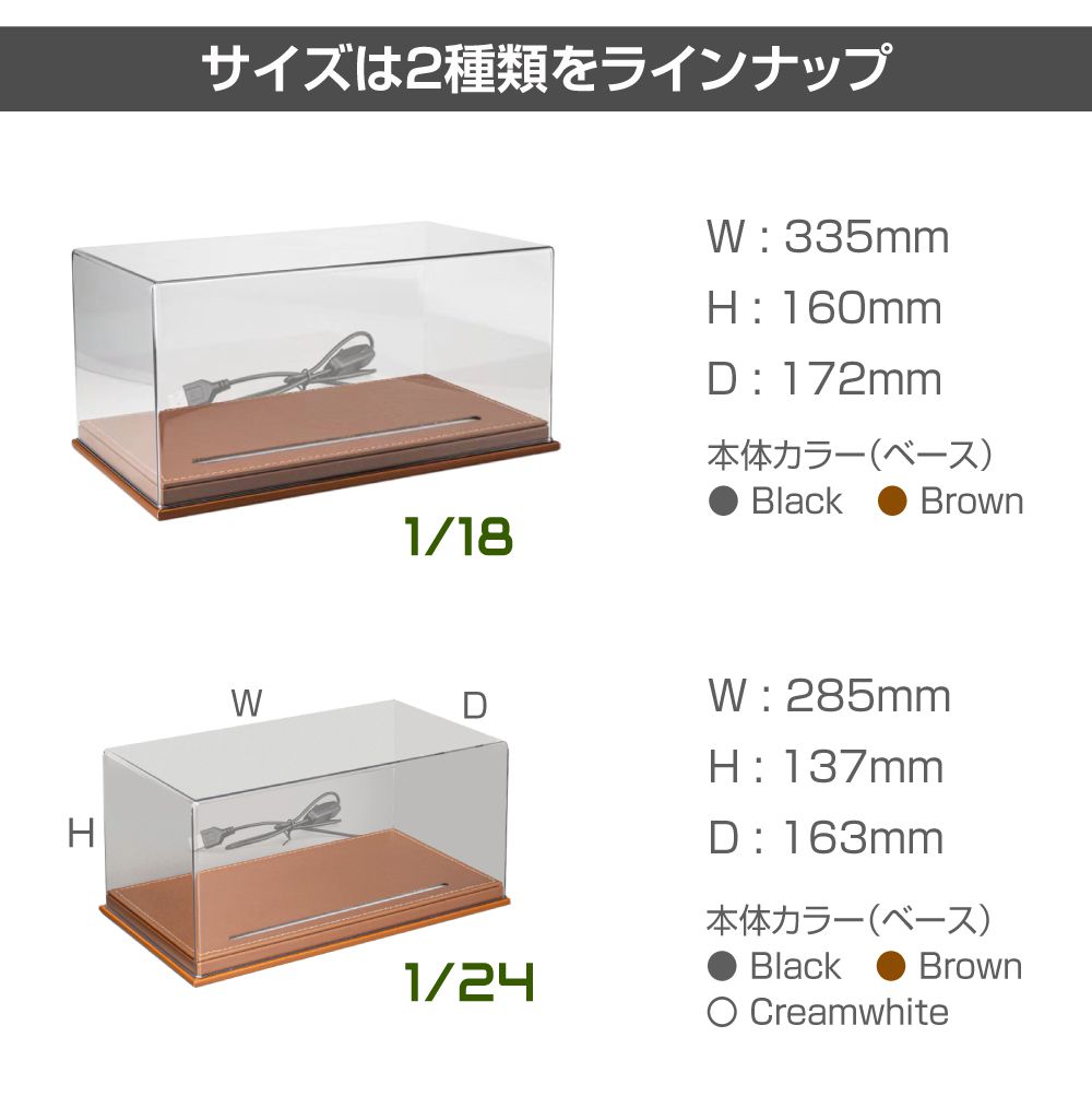 ミニカー モデルカー トイカー ケース ディスプレイ 収納 1/18 LED照明