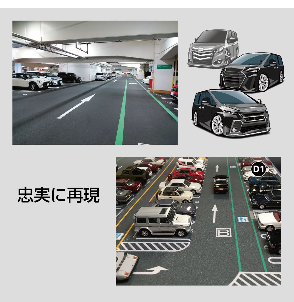 ミニカー マット 道路 1/64 ミニカー用 パーキングマット 海ほたる D1