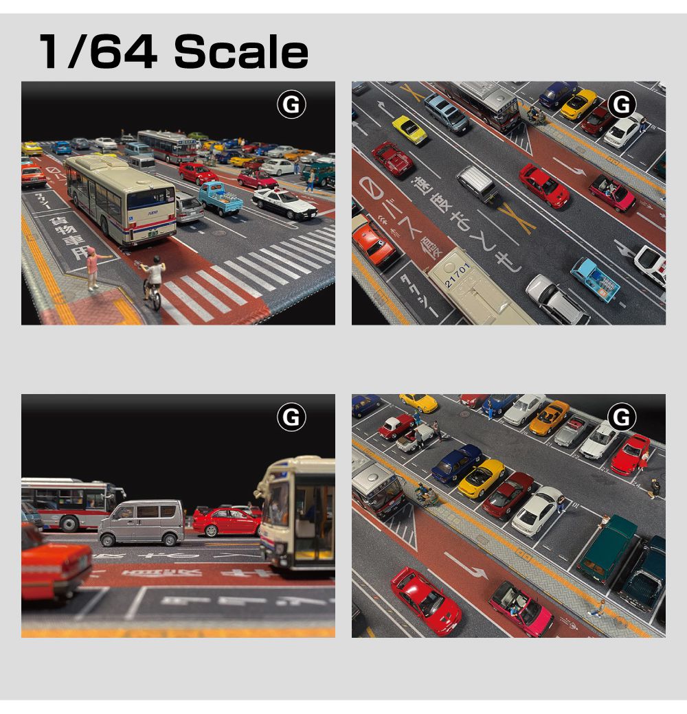 ミニカー マット 道路 1/64 ミニカー用 パーキングマット 渋谷街道 G