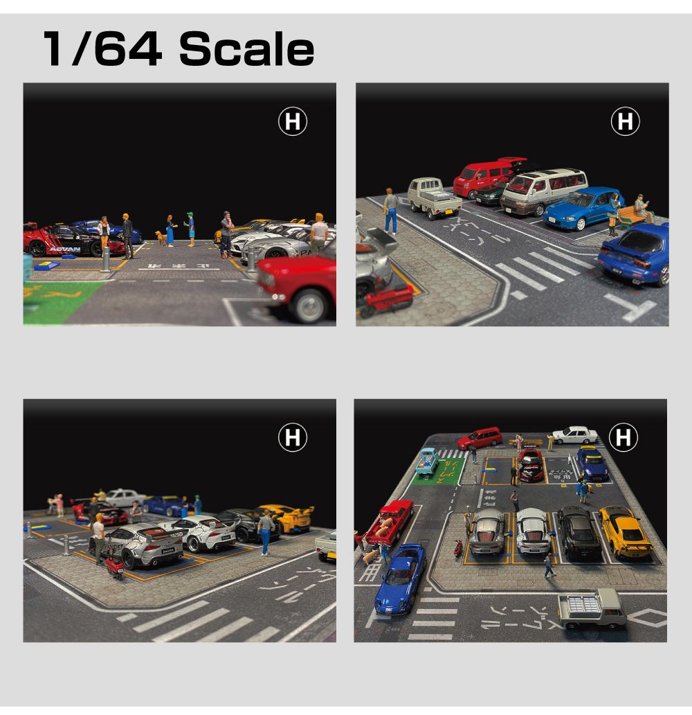 ミニカー マット 道路 1/64 ミニカー用 パーキングマット スクール