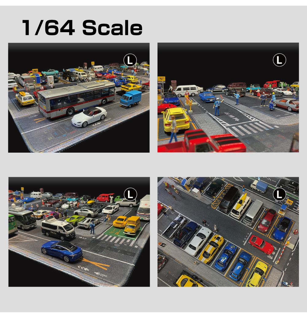 ミニカー マット 道路 1/64 ミニカー用 パーキングマット 東京街道 L