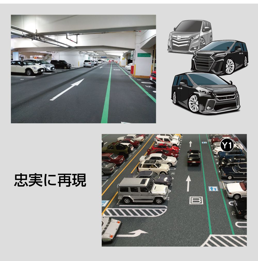 ミニカー マット 道路 1/64 ミニカー用 パーキングマット 海ほたる Y1