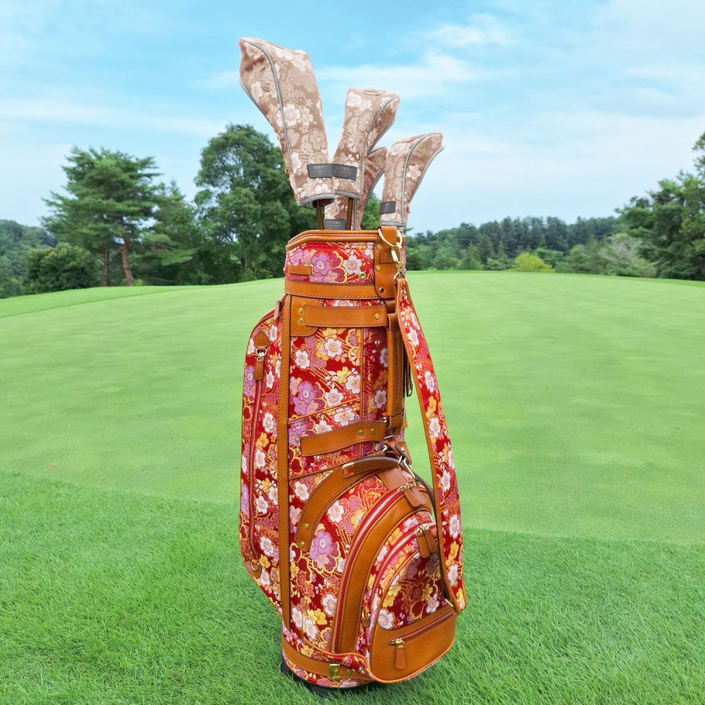 西陣織キャディバック 受注生産品 西陣織ゴルフバッグ （キャディバッグ）革と西陣織で職人が