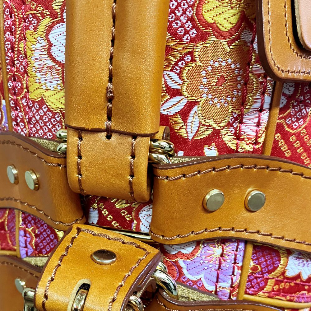 受注生産品 西陣織ゴルフバッグ （キャディバッグ）革と西陣織で職人が