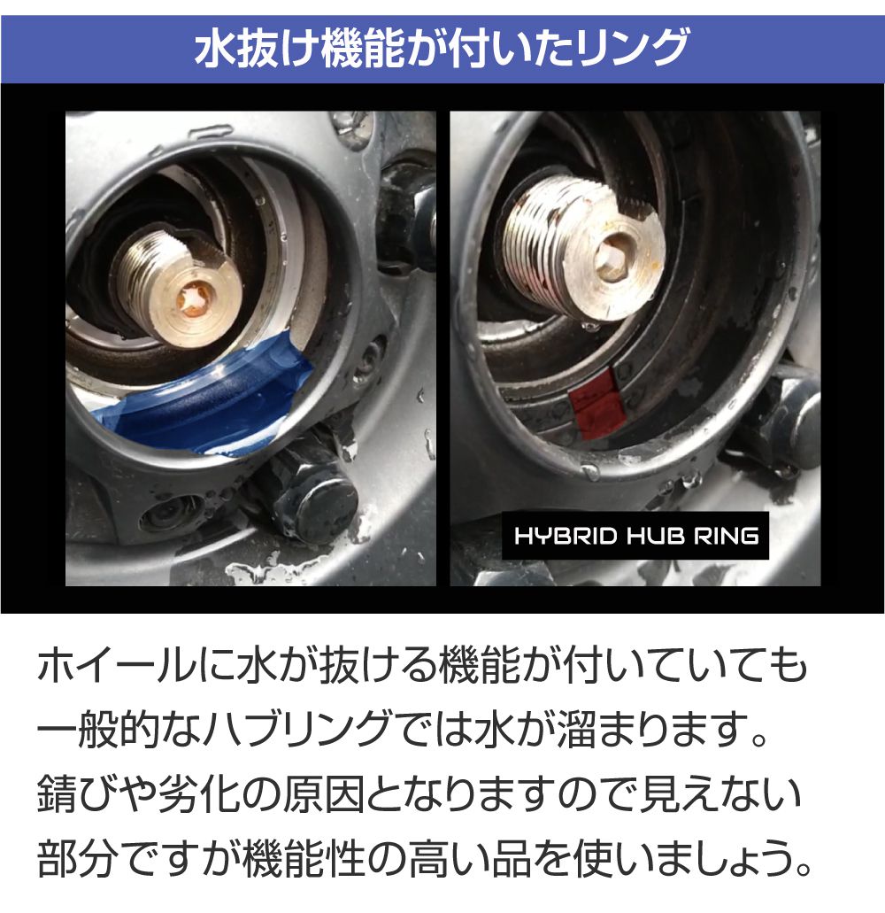 ハブリング 特許取得済 ハブセントリックリング ホイール 水抜き MONZA