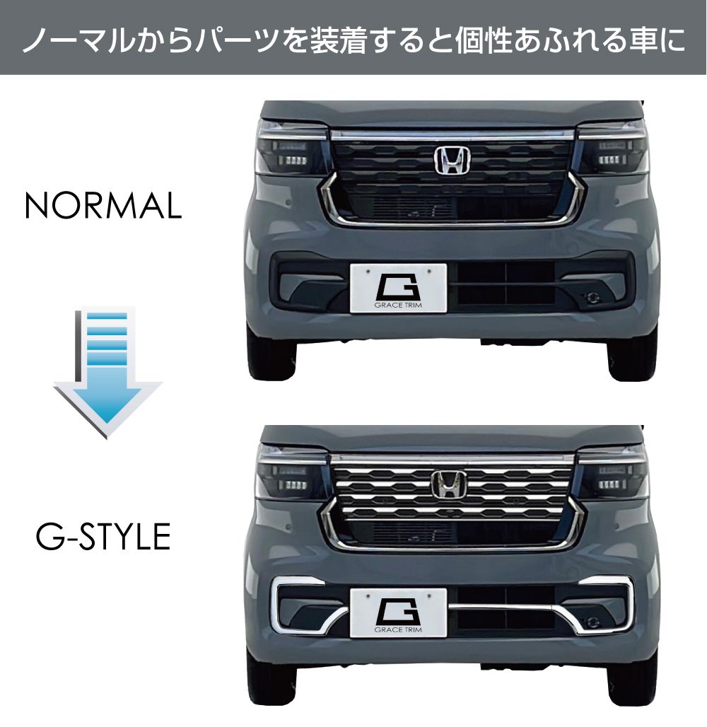 新型 N-BOX JF5/JF6 フロントバンパーガーニッシュ クロームメッキ