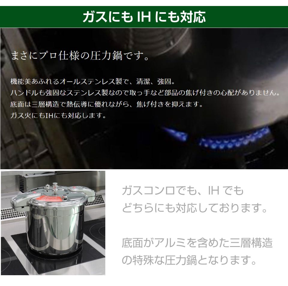 業務用 プロ仕様 ワンダーシェフ 圧力鍋 Pro Big4（プロビッグ4）15L