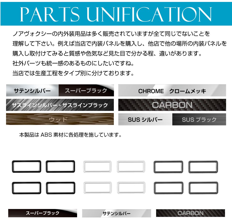 90系 ヴォクシー ノア ルーフサイドエアコンルーバーフレーム 4pcs 全3