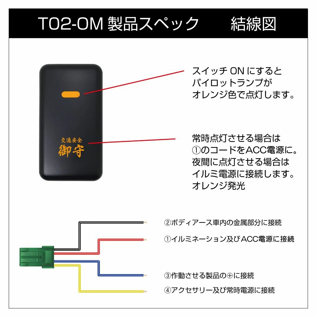 トヨタ車用 T02タイプ 御守スイッチ スイッチホール 増設用