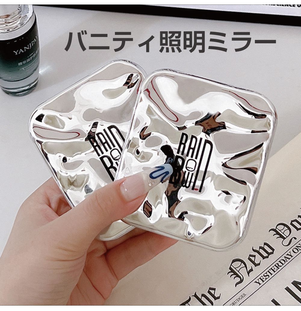 コンパクトミラー ライト付き 手鏡 化粧ミラー 折りたたみ 女優ミラー