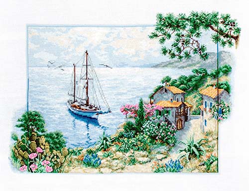 メール便送料無料 ルーカス Luca-S クロスステッチ刺繍キット 海の景色