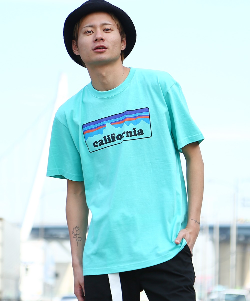 オリジナルボックスロゴ Tシャツ メンズ 半袖 クルーネック California ロゴ プリント カットソー 半袖tシャツ 502 Graciasショッピングストア 通販 Yahoo ショッピング