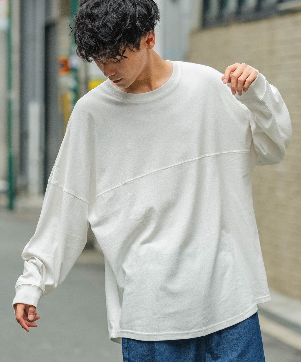 ビッグtシャツ メンズ 無地 韓国 ファッション ビッグシルエット ロンt 長袖tシャツ フットボール Tシャツ ロングtシャツ 白 Gracias 502 Graciasショッピングストア 通販 Yahoo ショッピング